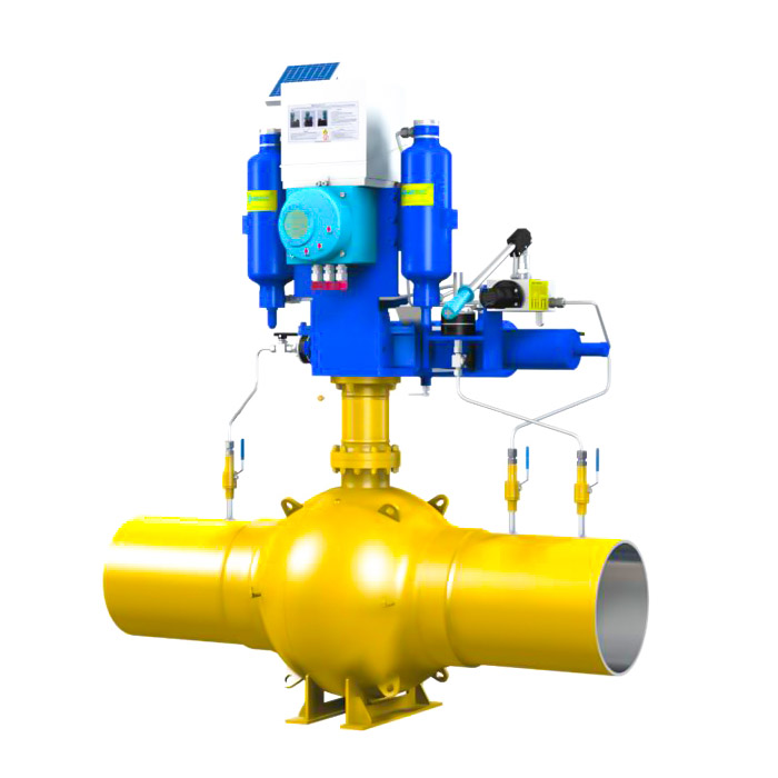 Gas-gas-liquid linkage fully welded ball valve